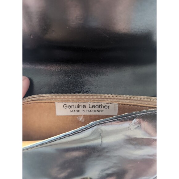 Gianni Firenze Small Mini Two-toned Black Crossbody Italian Leather Handbag Long - Picture 6 of 16